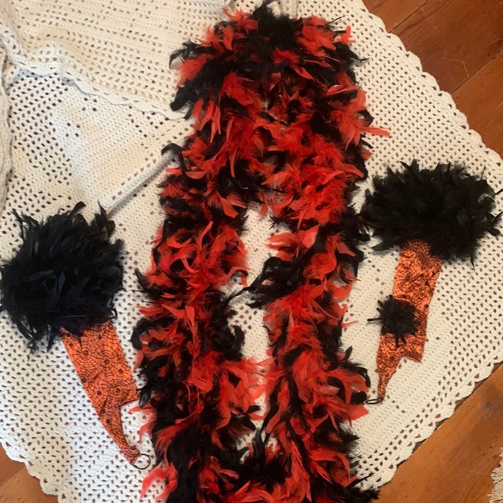 Feather glam set for Halloween, Time to Celebrate Department 56